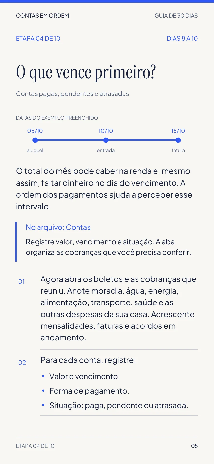 Página real do guia: O que vence primeiro?