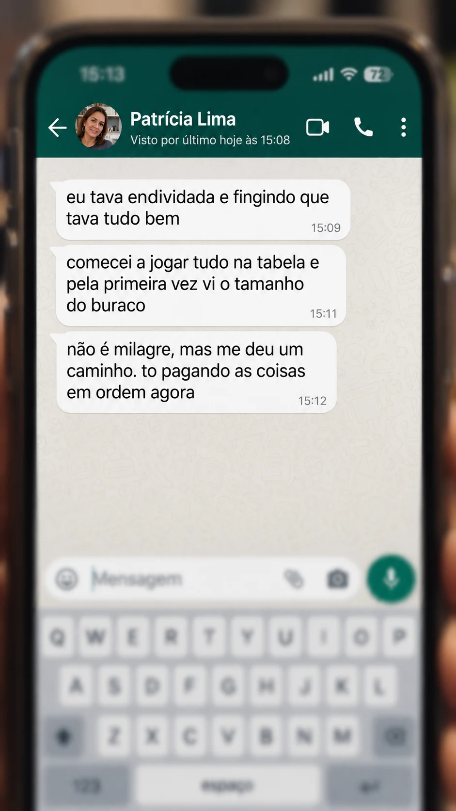 Conversa com Patrícia Lima sobre começar a registrar as contas na tabela