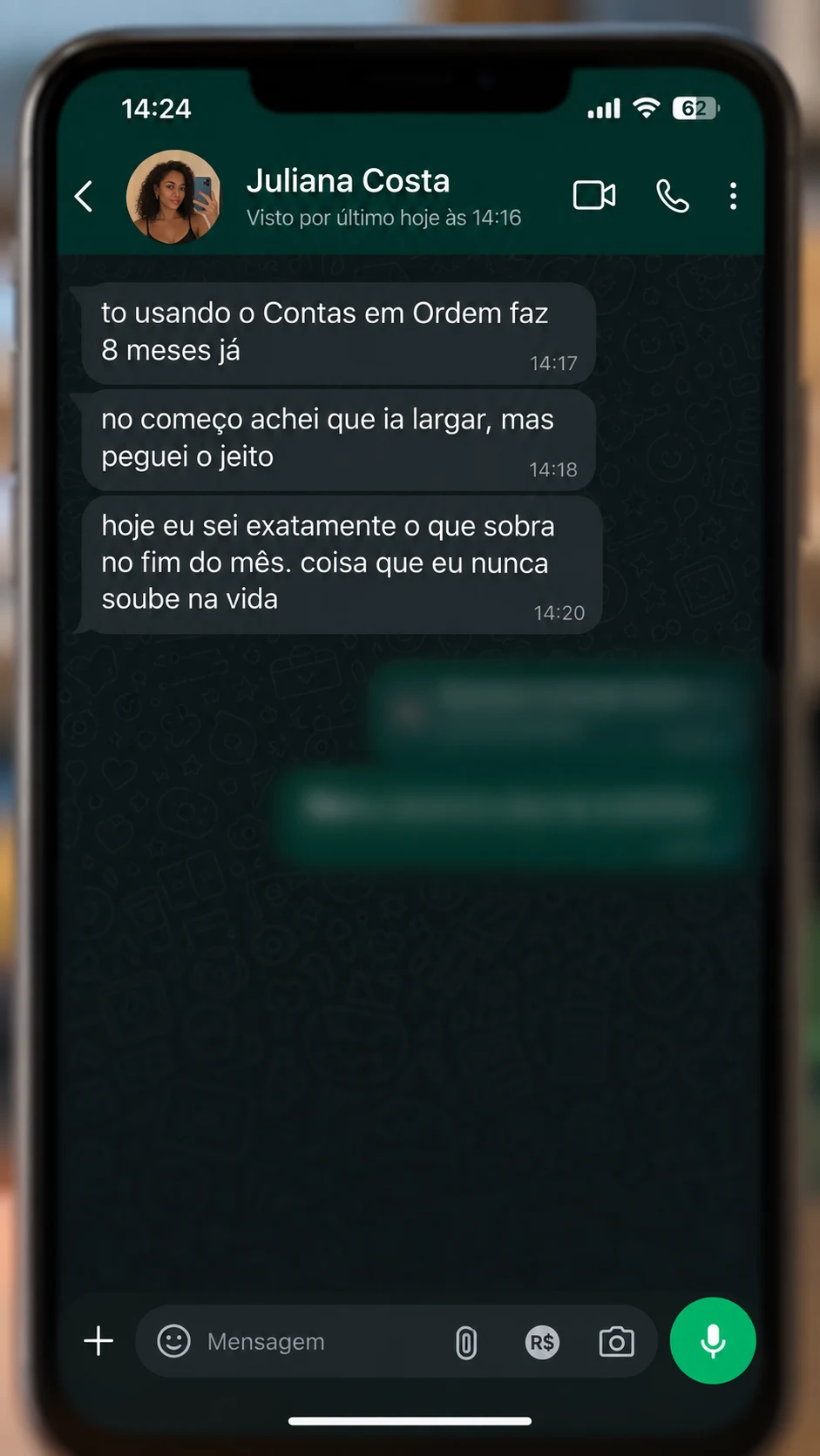 Conversa com Juliana Costa sobre continuar usando a tabela depois do começo