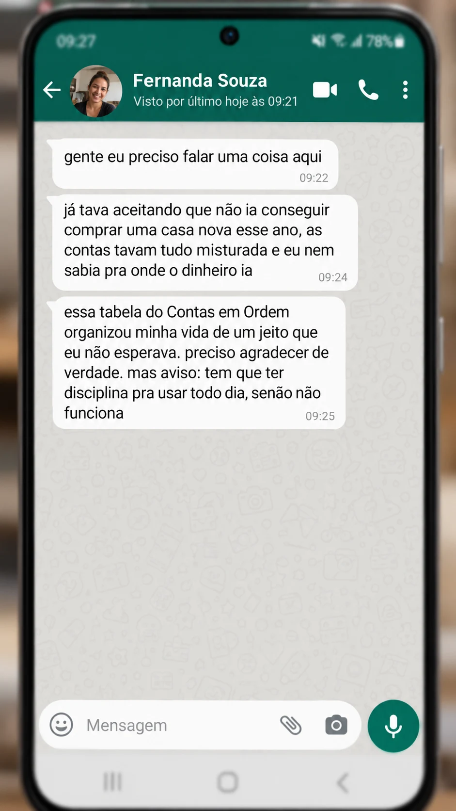 Conversa com Fernanda Souza sobre a disciplina necessária para usar a tabela diariamente